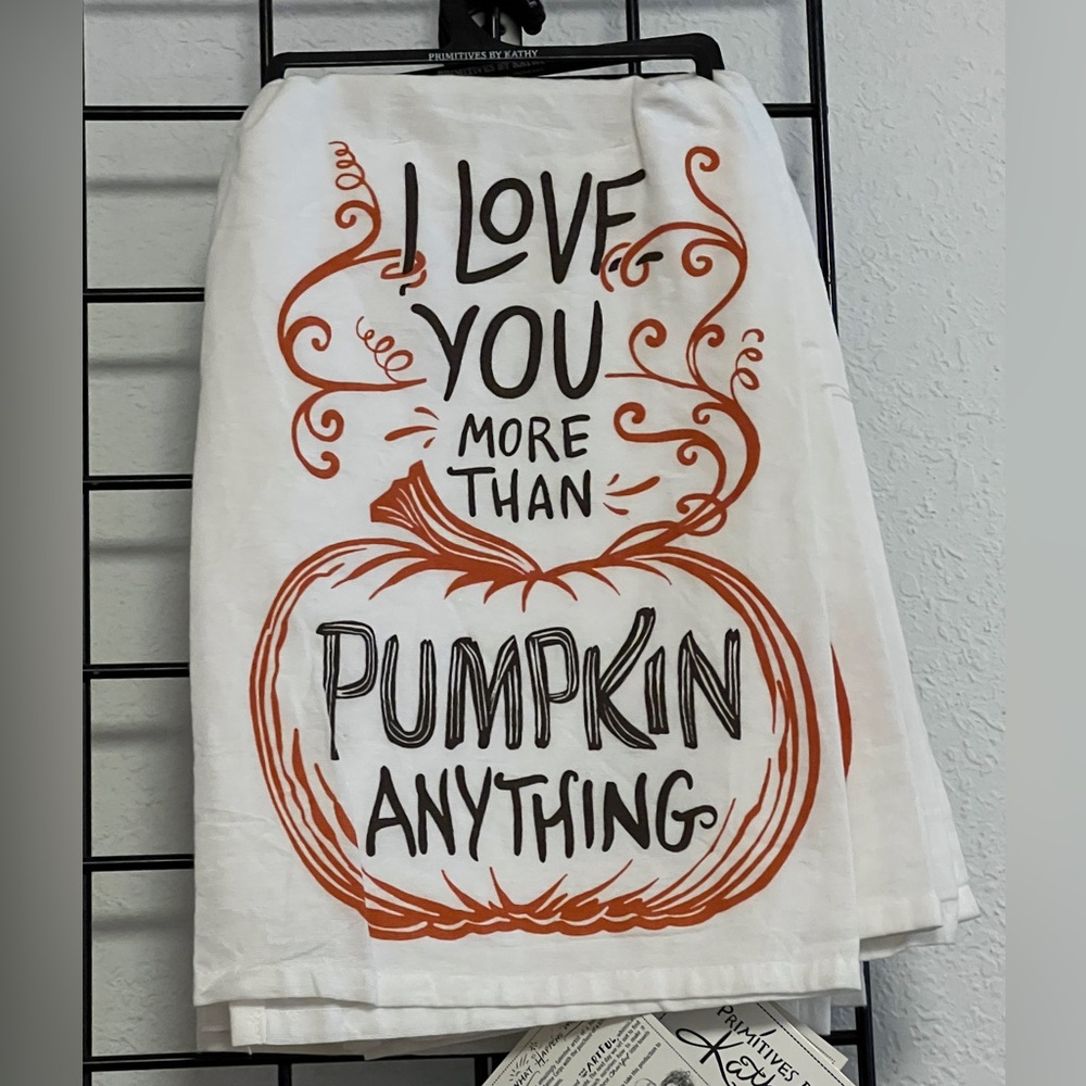 Mud Pie White and Orange Kitchen Towel